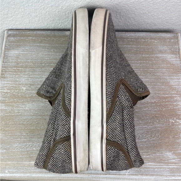 Bed Stu Slide On Sneakers Herringbone Brown Tan Skate Academia 8.5 - Picture 7 of 8